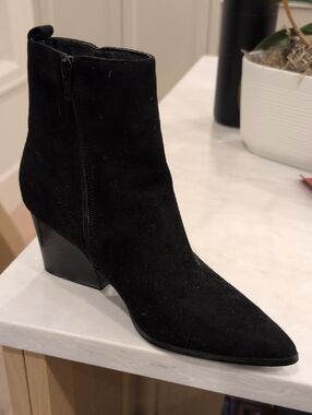 Matt & Nat Black Suede Pointed-Toe Ankle Booties